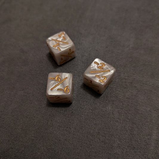 6SG TCG Negative Stat Dice (Set of 3)
